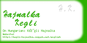 hajnalka kegli business card